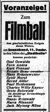 Bertl Herz Sybil Morel Bertha Gotthelft Filmball